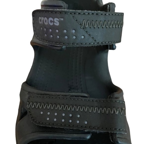 Croc Shoes Men Size 11 Black Swiftwater River Sandal Comfort Outdoors Traction - Picture 4 of 15